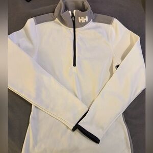 Helly Hansen Women’s White and Gray Half-Zip Fleece Pullover